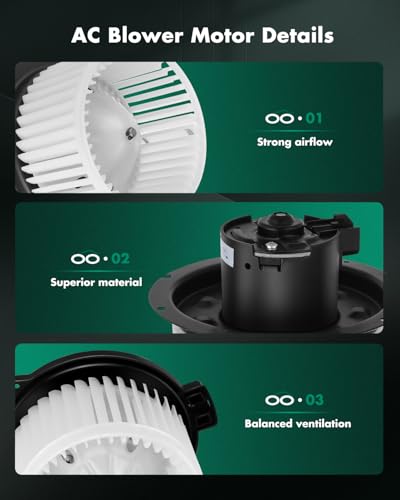 SCITOO HVAC Heater Blower Motor with Fan Cage Front 700099 for Ford for Expedition 2003-2006,for Ford for F-150 2004-2008,for Lincoln for Mark LT 2006-2008,for Lincoln for Navigator 2003-2006