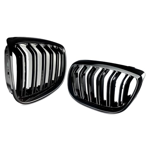 BLWGROW Front Kidney Grille Glossy Black Compatible with 2006-2009 3 Series E92 & E93 Double Slats Grill Gloss Black