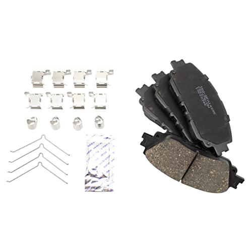 TRQ Front and Rear Brake Pad Set Ceramic Hardware for Toyota