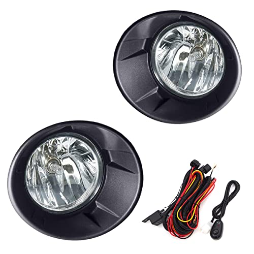 A ABIGAIL Driving Fog Lights Lamps Replacement for Chevy Camaro 2010 2011 2012 2013 with Halogen Bulbs & Black Bezel (Clear Lens)