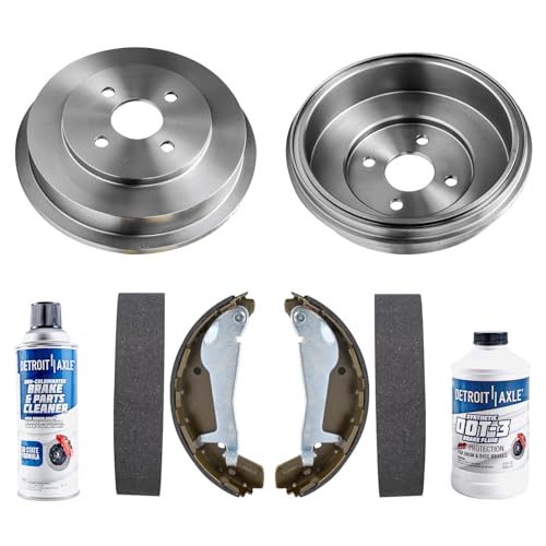 Detroit Axle - Rear Brake Kit for 2009-2010 Chevy Cobalt Pontiac G5 [4-Lug] Brake Drums Brakes Shoes Replacement
