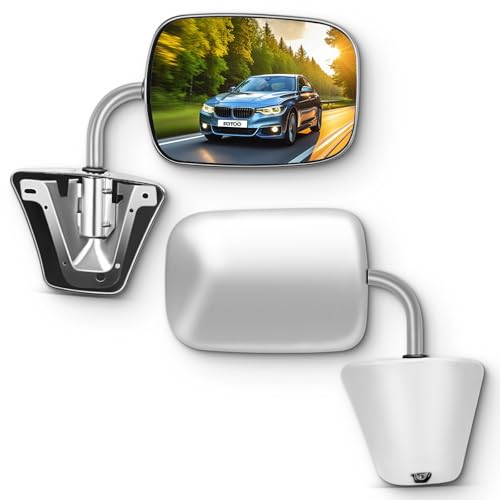 SCITOO Side View Mirrors Fit For 1973-1991 For Chevy Blazer For GMC Jimmy Suburban C10 20 30/C/K1500 2500 3500/C15 25 35 Towing Mirror ABS Plastic Manual Folding