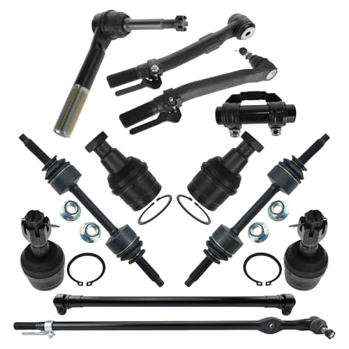 TRQ Front Steering & Suspension 12 Piece Kit with Ball Joints Tie Rods Drag Links Sway Bar End Links 4WD Compatible with 11-16 Ford F250/F350 Super Duty