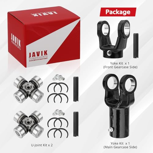 JAVIK Front Prop Shaft Yoke & U-Joint (2 Side) for Polaris Ranger 400 500 570 700 800 900 1000 Diesel HST ETX
