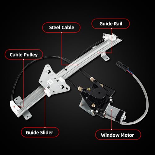 OVANOH Front Left Driver Side Power Window Regulator with Motor Assembly Compatible For Dodge Durango 1998-2003 Dakota 2000-2004 741-649 5066431AC