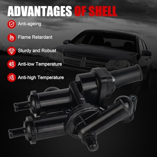 GZGN Thermostat Housing Assembly W/Sensor 68003582AB - Compatible with Dodge, Jeep - Journey 09-20, Avenger 09-14, Compass Patriot 07-17, Caliber, Sebring, 200 - DOHC 4Cyl 2.4L 2.0L