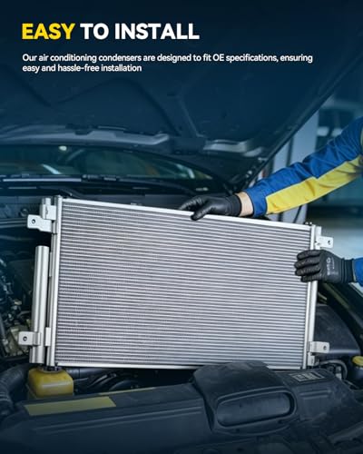 PHILTOP Air Conditioning A/C Condenser Compatible with Toyota Corolla 2010-2018, Matrix 2009-2013, Scion xB 2008-2015, Pontiac Vibe 2009-2010, with Receiver Drier Replace# 3775, 8845002330