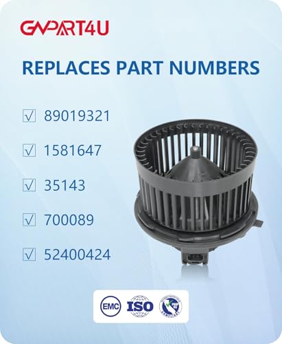 GVPART4U Front Blower Motor for 2000 2001 2002 2003 2004 2005 2006 Chevy Tahoe Silverado Avalanche Suburban, 2000-2006 GMC Sierra Yukon, 2003-2006 Cadillac Escalade