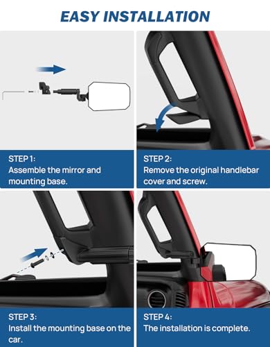 JOYTUTUS Mirrors Doors Off Compatible with 2024-2026 Wrangler JL Gladiator JT, Wrangler JL Side Mirrors with Doors Off Wider View No Vibrate & Wobble (NOT FIT 1986-2023 Wrangler Gladiator)