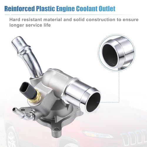 uxcell Engine Coolant Thermostat Housing Water Inlet Assembly for Chrysler 200 for Dodge Dart for Jeep Cherokee 2.4L No.5047772AB/5047263AB Integrated Thermostat Housing Assembly W/Sensor