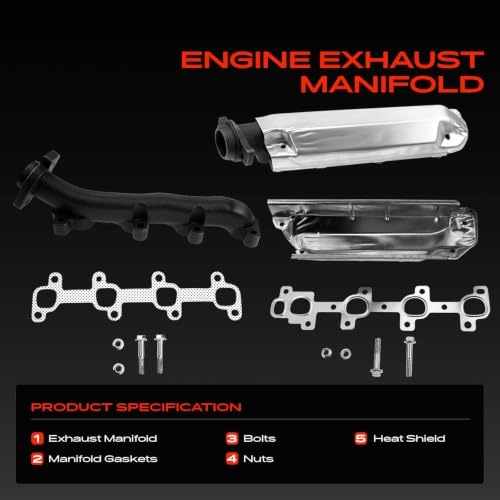 A-Premium 2PCS Left & Right [V8 4.7L] Engine Exhaust Manifold Kits W/Gaskets Compatible with Dodge Ram 150 Dakota 2004-2007, Durango 2005-2007 & Chrysler Aspen 2007 & Mitsubishi Raider