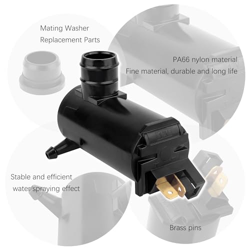 Windshield Washer Pump Replacement OEM#38512SC4673,38512SC4672 with Grommet,Windshield Wiper Pump Compatible with Suzuki Acura Honda,Standard Windshield Washer Fluid Pump(for Honda)