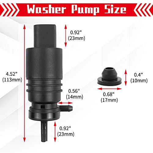 OTUAYAUTO Windshield Washer Pump Replacement for BMW E46/E39/E36 M3 M5 X3 X5 Z3 Z4 Z8, Ram 1500 2013-2017 Chevrolet, Audi Replaces OEM 67128362154, 67128377612, 21323-232316B