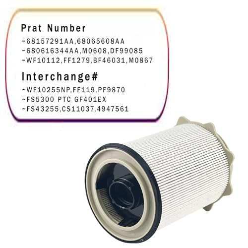 68157291AA Fuel Filter Replacement for 2010 Dodge Ram 6.7L Cummins & 2011-2024 Ram 2500 3500 4500 5500 6.7L Diesel - OE #68065608AA 680616344AA MO608 DF99085 68436631AA