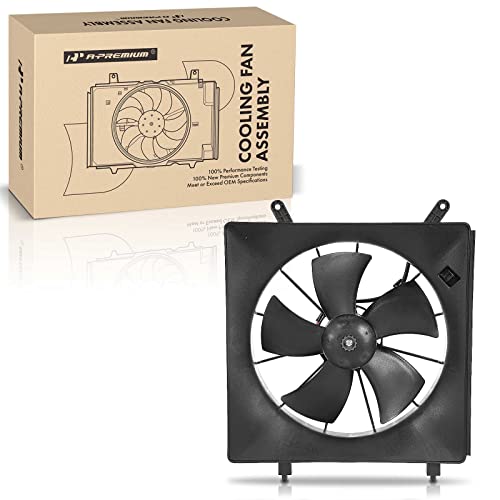A-Premium Left Engine Radiator Cooling Fan Assembly Compatible with Select Honda Models - CR-V CRV 2002-2006, Element 2003-2011 - Replace# 19015PNB003, 19030PZDA01