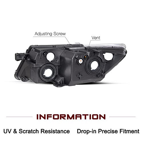 JSBOYAT Fits for 2009-2020 Dodge Journey Headlight Assembly Replacement OE Headlamp Driver and Passenger Side