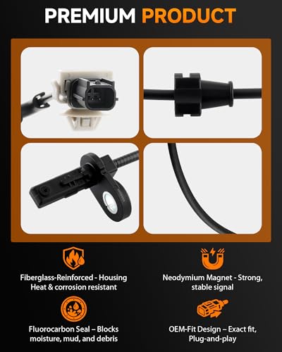 MOTOALL Front ABS Wheel Speed Sensor Compatible with Honda Civic 2016-2020, Insight 2019-2021, Replaces 57450-TBA-A03 - Driver & Passenger Side