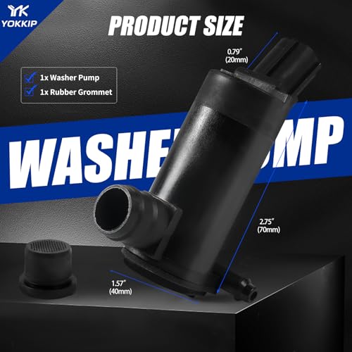 YOKKIP Premium Windshield Washer Pump Replacement for Expedition Limited 98-17, Explorer 98-10, 00-05 Excursion, Lincoln, Mercury -Replaces OEM: 6F9Z-17664-A, F75Z-17664-BA