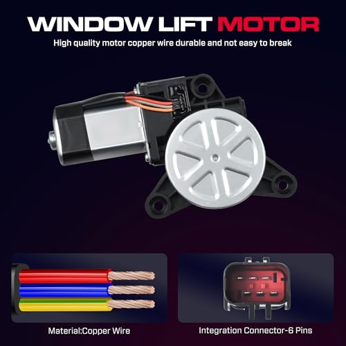 XIMAKA Front Driver Side Power Window Regulator with Motor (6 Pins) Fit for 2008-2016 Town & Country, 2008-2020 Dodge Grand Caravan, 2012-2015 Ram C/V, 748-508