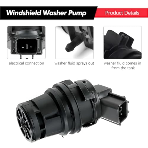 Windshield Washer Pump w/Grommet Replacement for Toyota, Lexus, Subaru, Mazda, Nissan, Acura, Honda Replaces OEM 85330-60190, 85330-AE010, 85330-60180, 85330-21010