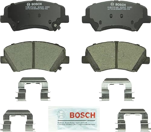 BOSCH BC1543 QuietCast Premium Ceramic Disc Brake Pad Set - Compatible with Select Hyundai Elantra, Elantra Coupe, Elantra GT; Kia Forte, Forte Koup, Forte5; FRONT