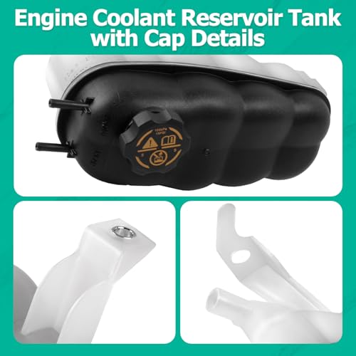 Engine Coolant Reservoir Tank, Coolant Expansion Reservoir Tank with Cap Compatible with Silverado 1500 Tahoe Sierra 1500 Yukon Escalade 2014 2015 2016 2017 2018 2019 2020 Replace# 603-973, 22856231