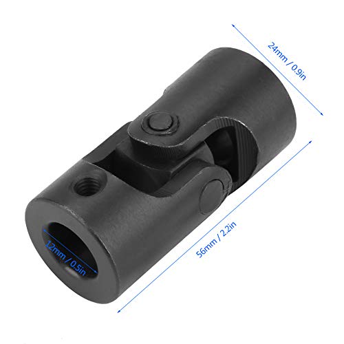 ViaGasaFamido Universal Joint Shaft Coupling ID 0.5 Inch OD 0.9 Inch 2.2 Inch Length Rotatable Universal Metal Joint Shaft Coupling Motor Connector U Joint Coupler with Screws