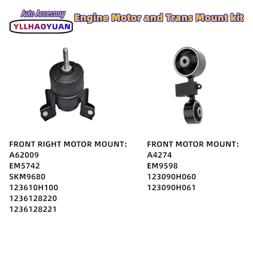 Yllhaoyuan Engine Mount Set of 4 Compatible with 2007-2011 Camry 2.4L - Replaces A4211 A4207 A4274 A62009