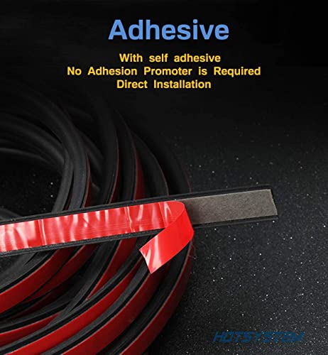 HOTSYSTEM D-Shape Door Rubber Seal Strip Weatherstrip 3M Self Adhesive Hollow for Car Truck Motor Door Cover Trunk (Black, 26.25 feet)