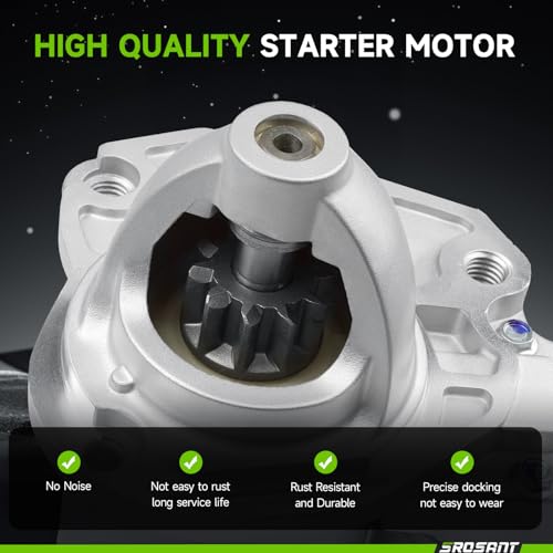 19616 Starter Compatible with Chrysler 200 11-17, Town & Country 11-16, V6 3.6L, 2011-2019 Dodge Journey, Grand Caravan 11-20, Avenger 11-14, Ram C/V Promaster 1500 2500 3500, 14 Jeep Cherokee 3.2L