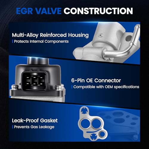 SYKRSS EGR Valve EGV1025 Compatible with Ford Escape/Fusion 2.3L/2.5L 2005-2016 | Replaces Motorcraft 1S7Z-9D475-AA, 91023 | Compatible with Mazda 3/6 & Mariner