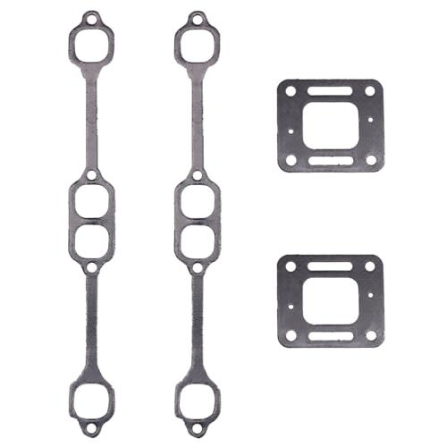 BH-Motor New Exhaust Manifold Gasket kit for Mercruiser 5.0 mpi 5.7 350 Mag Riser Block V8 Replace # 39880