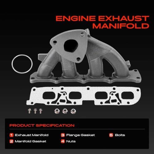 A-Premium [DOHC 4Cyl 2.4L] Exhaust Manifold Kit W/Gasket & Nuts & Bolts Fit for Chevrolet Equinox & GMC Terrain, 2015 2016 2017, Replaces 12672285 12656404