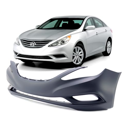 FitParts Compatible With Front Bumper Cover 2011-2013 Hyundai Sonata GLS GL Limited SE 2.0T Sedan 11-13. New, Primed and Ready for Paint. With Fog Light Holes. HY1000183 865113Q000 2012