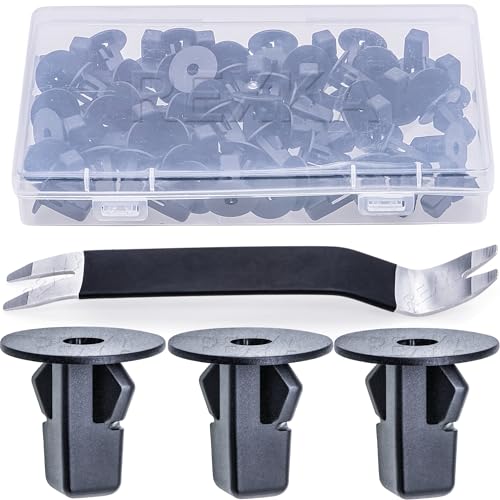 Rexka 51pcs Fender Liner Wheelhouse Liner Mud Guard Nylon Screw Grommet Nut Retainer for Toyota Lexus 90189-06013 Camry Corolla Highlander Tundra Tacoma Sequoia - Multipurpose Auto Trim Body Remover