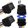 Hamolar 3 Pack 80/60 AMP 12V DC Waterproof Car Relay and Harness - Heavy Duty 12 AWG Copper Wires, 5-PIN SPDT Automotive Relays Kit