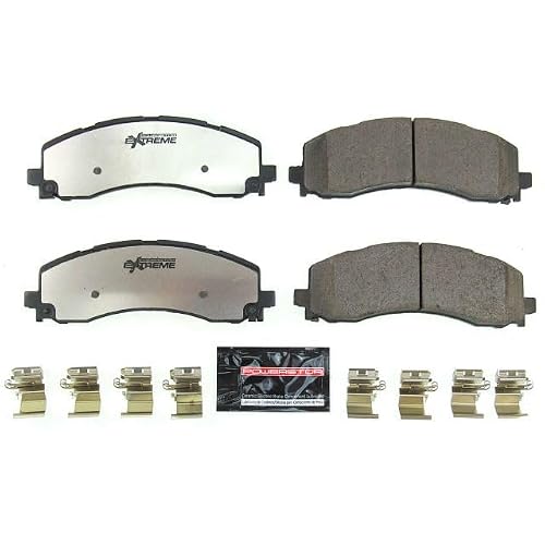 PowerStop Rear Brake Pads for Ram 2500 2019-25 | Ram 3500 2019-25 - Z36 Truck & Tow Carbon-Fiber Ceramic Brake Pads with Installation Hardware, Z36-2225