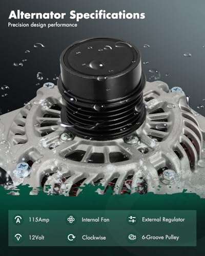 SCITOO New Alternator Fits for Chrysler 200 11-13, for Sebring 07-10, for Dodge for Avenger 08-13, for Caliber 07-10, for Jeep for Patriot 07-16, for Compass 07-16, L4 2.4L,115A CW 11231 4801323AC
