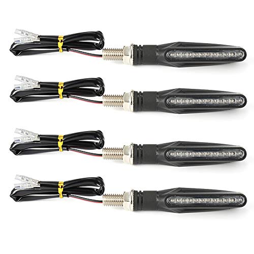 BlyilyB Motorcycle Blinkers Indicator Turn Signal Amber Flowing Sequential Universal Lamp (Pack of 4)