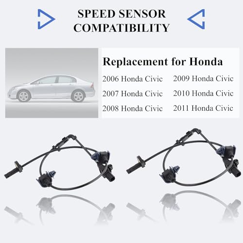 ABS Wheel Speed Sensor Front Left/Right Fit for 2006-2011 Honda Civic Replace#57450-SNA-003 57455-SNA-003（2PCS）