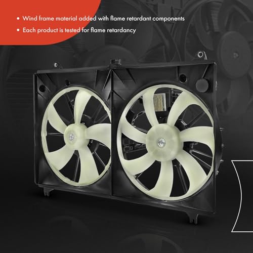 A-Premium Engine Radiator Cooling Fan Assembly Compatible with Select Lexus Models - GS350 2013 2014 2015, 3.5L - Replace# 1636131410, 1636131430