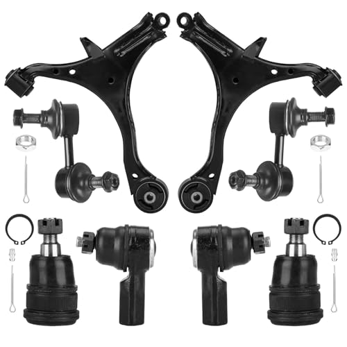 Front Lower Control Arm Suspension Kit Fit for Honda Civic 2001 2002 2003 2004 2005 (Not for SI Models), with Ball Joints Sway Bars Outer Tie Rods - 8pcs