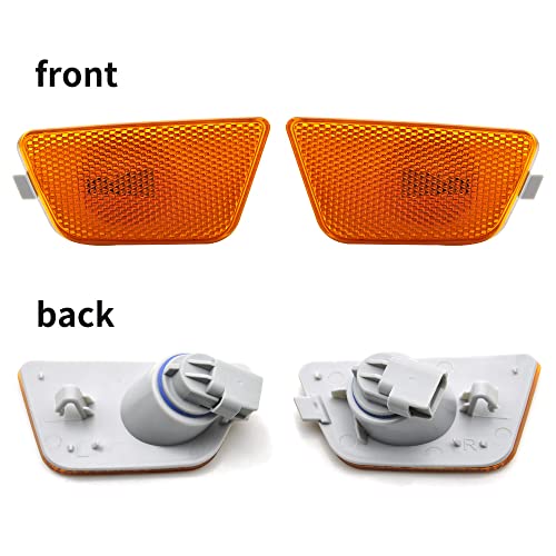 CNPAPC 2-Pieces For Chevy Cruze Front Bumper Park Signal Side Marker Light Assembly 2011 2012 2013 2014 2015 DOT Certified GM2551198N 42334144 42334145