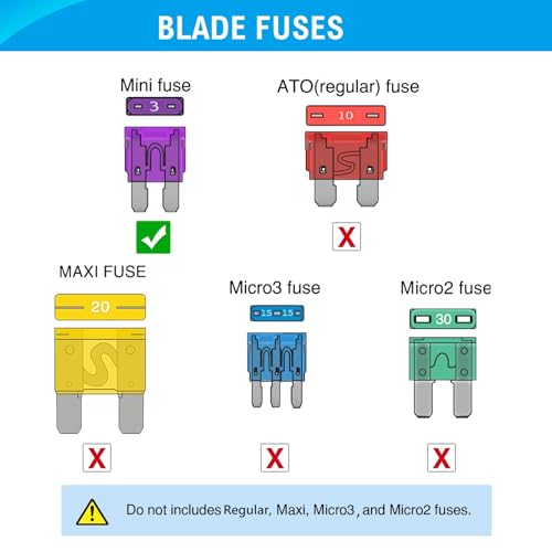 Nilight 120Pcs Blade Fuses Assortment 5, 7.5, 10, 15, 20, 25, 30 AMP Regular Mini ATM/APM Blade Fuses for Cars Trucks Boats Automotives, 2 Years Warranty, Multicolor