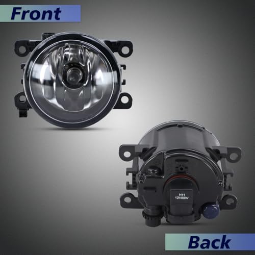 Lqito Fog Lights With Bulbs Fits 2011-2015 Explorer，2013-2016 Fusion，2008-2014 Focus,2012-2015 CRV，2015-2017 Fit,2012-2017 Pilot,Fits Nissan Subaru Lincoln Replace#4F9Z-15200-AA（2 PCS）