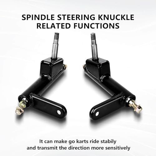 ZAIGANMA Steering Knuckle Left and Right Spindle Side for Coleman KT196 Go Kart CK196-T, KT194, 196cc 6.5 Hp Go karts included Ball joint knuckle on both ends, directly replace 4-Wheeler Quad Parts