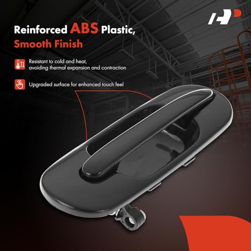 A-Premium Rear Left Driver Side Exterior Door Handle Compatible with Honda CR-V CRV 1997 1998 1999 2000 2001, Smooth Black, Replace# 72680-ST0-003