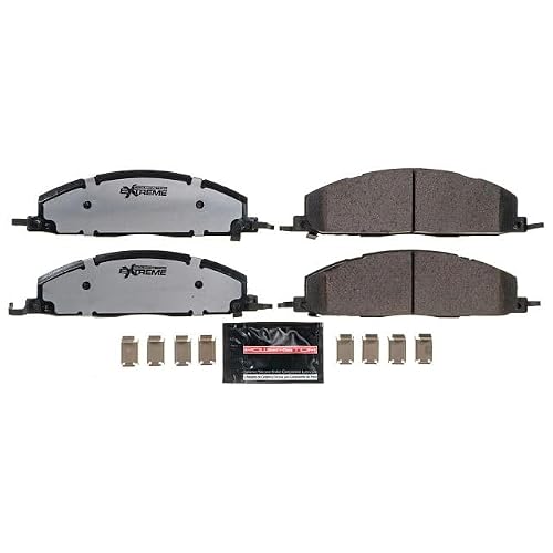 PowerStop Rear Brake Pads for Dodge Ram 2500 2009-10 |Ram 3500 2009-10 |Ram 2500 2011-18 |3500 2011-18 - Z36 Truck & Tow Carbon-Fiber Ceramic Brake Pads with Installation Hardware, Z36-1400