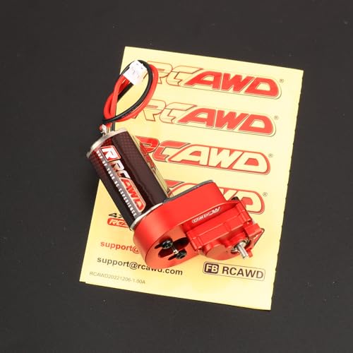 RCAWD 260% More Power 180 Motor 51T SCX24 Transmission Gearbox Set for Axial 1/24 SCX24 AX24 Series Upgrades Part Red