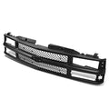 Auto Dynasty Front Bumper Grille Upper Lower Grill Guard Assembly Compatible with Chevy C/K 1500 2500 Suburban Blazer Tahoe 1994-2000, Black Meshed, ABS Plastic